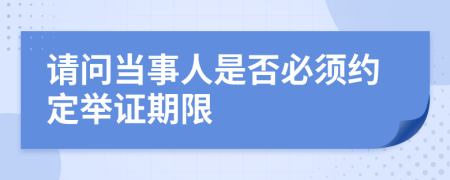 请问当事人是否必须约定举证期限