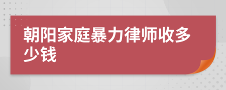 朝阳家庭暴力律师收多少钱