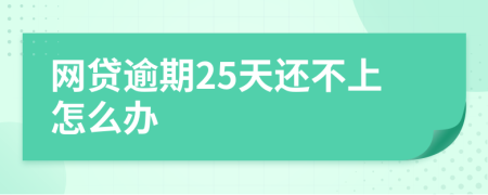 网贷逾期25天还不上怎么办