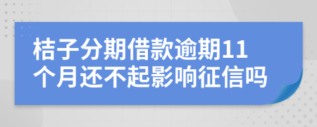 桔子分期借款逾期11个月还不起影响征信吗