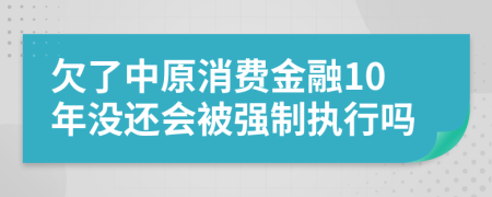 欠了中原消费金融10年没还会被强制执行吗