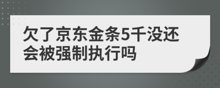 欠了京东金条5千没还会被强制执行吗