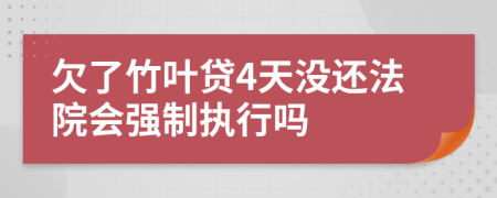 欠了竹叶贷4天没还法院会强制执行吗