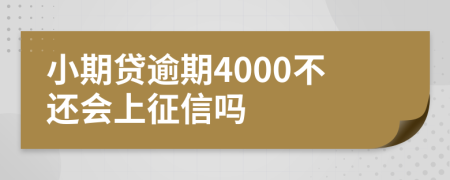 小期贷逾期4000不还会上征信吗