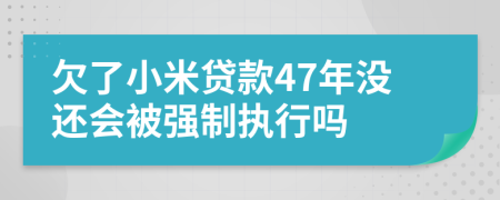 欠了小米贷款47年没还会被强制执行吗