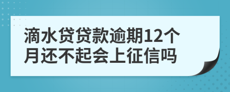 滴水贷贷款逾期12个月还不起会上征信吗