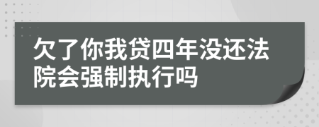 欠了你我贷四年没还法院会强制执行吗