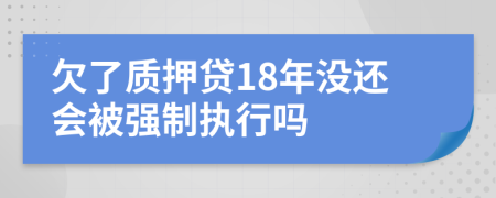 欠了质押贷18年没还会被强制执行吗