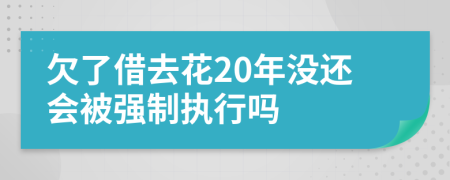 欠了借去花20年没还会被强制执行吗