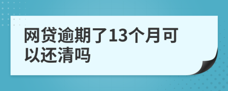 网贷逾期了13个月可以还清吗