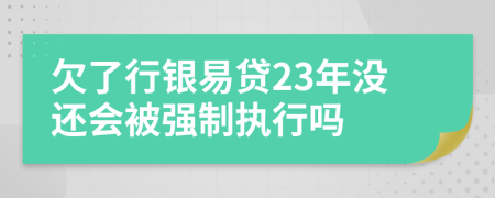 欠了行银易贷23年没还会被强制执行吗