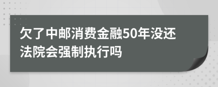 欠了中邮消费金融50年没还法院会强制执行吗