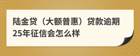 陆金贷（大额普惠）贷款逾期25年征信会怎么样