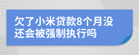 欠了小米贷款8个月没还会被强制执行吗