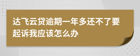 达飞云贷逾期一年多还不了要起诉我应该怎么办