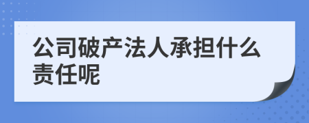 公司破产法人承担什么责任呢