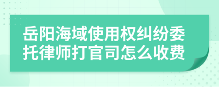 岳阳海域使用权纠纷委托律师打官司怎么收费