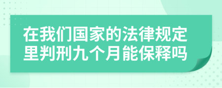 在我们国家的法律规定里判刑九个月能保释吗