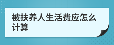 被扶养人生活费应怎么计算