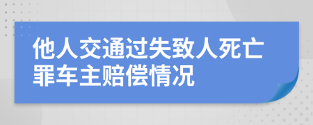 他人交通过失致人死亡罪车主赔偿情况