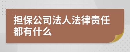 担保公司法人法律责任都有什么