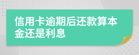 信用卡逾期后还款算本金还是利息