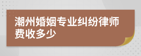 潮州婚姻专业纠纷律师费收多少