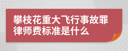 攀枝花重大飞行事故罪律师费标准是什么