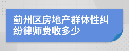蓟州区房地产群体性纠纷律师费收多少
