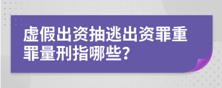 虚假出资抽逃出资罪重罪量刑指哪些？