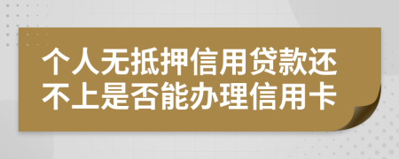 个人无抵押信用贷款还不上是否能办理信用卡