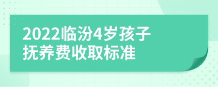 2022临汾4岁孩子抚养费收取标准