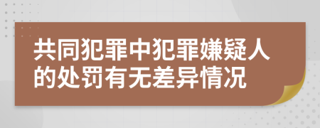 共同犯罪中犯罪嫌疑人的处罚有无差异情况