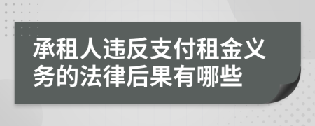 承租人违反支付租金义务的法律后果有哪些