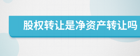 股权转让是净资产转让吗