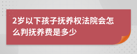 2岁以下孩子抚养权法院会怎么判抚养费是多少