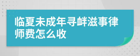 临夏未成年寻衅滋事律师费怎么收