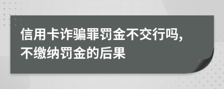 信用卡诈骗罪罚金不交行吗,不缴纳罚金的后果