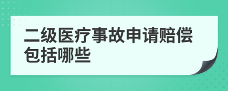 二级医疗事故申请赔偿包括哪些