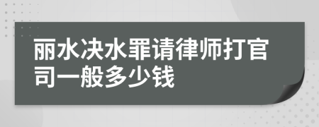 丽水决水罪请律师打官司一般多少钱