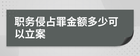 职务侵占罪金额多少可以立案