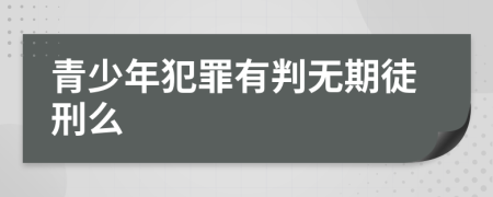 青少年犯罪有判无期徒刑么