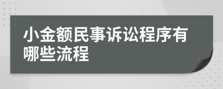 小金额民事诉讼程序有哪些流程