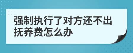 强制执行了对方还不出抚养费怎么办