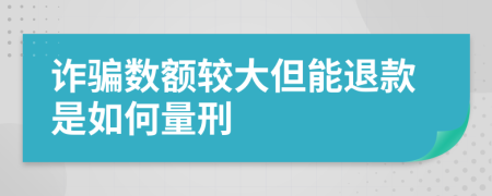 诈骗数额较大但能退款是如何量刑