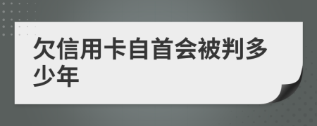 欠信用卡自首会被判多少年