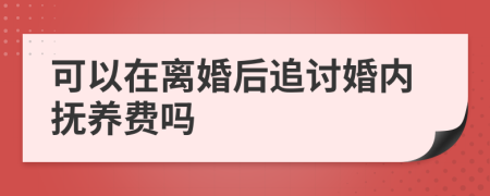 可以在离婚后追讨婚内抚养费吗