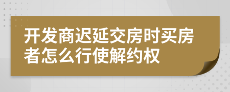 开发商迟延交房时买房者怎么行使解约权