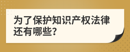 为了保护知识产权法律还有哪些？