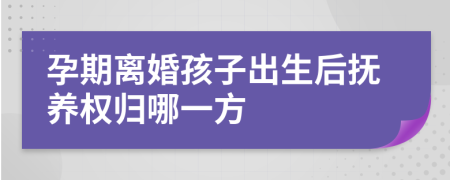 孕期离婚孩子出生后抚养权归哪一方